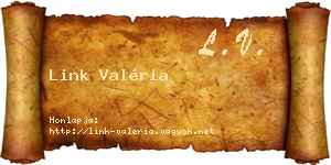 Link Valéria névjegykártya